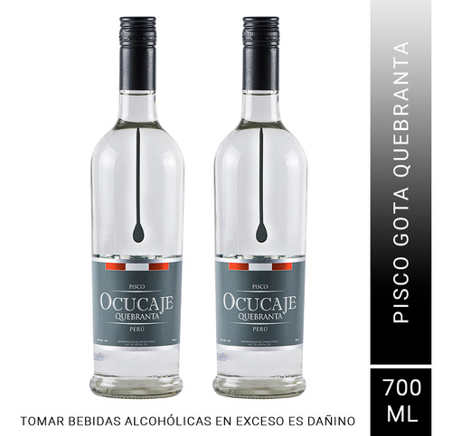 Pack X2 Pisco Gota Ocucaje Quebranta X 700 Ml