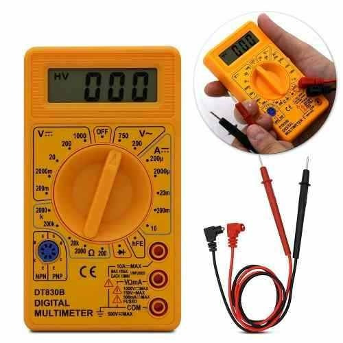 Multímetro Digital Dt-830b Medição De Tensão 9v Amarelo