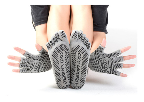 Deportes Fitness Calcetines De Yoga Guantes Set Toe Antidesl