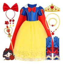 Comprar Vestidos De Princesa Blancanieves 9pcs Sets Para Fiesta O Cosplay Niños Y \u002Fcumpleaños Para Niñas Fiesta Disfraz De Princesa  Y Fiesta Corona Para Niña