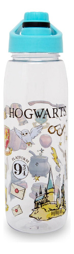 Botella De Agua Silver Buffalo Harry Potter Hogwarts 800 Ml