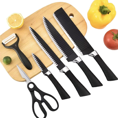 Facas Para Presente Churrasco Conjunto Cozinha Profissional Cor Preto