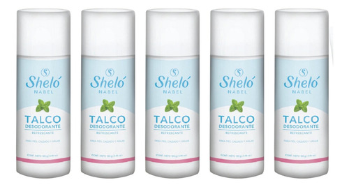 5 Pack Talco Desodorante Shelo