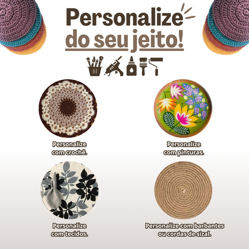 Bolacha Apoio De Mesa Copos Taças Objetos 10un Mdf 24h Cor Mdf Cru Grupo Paraíso Mdf