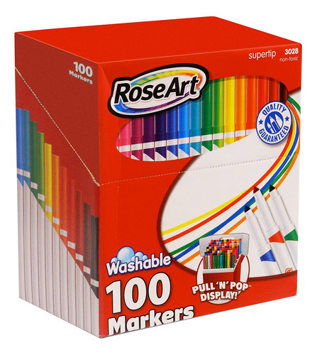 Juego 100 Marcadores Lavables Rose Art Colores