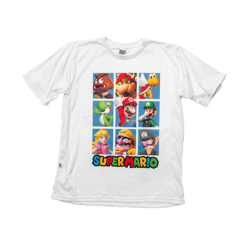 Camiseta Mario Bross  Personalizada - Branca