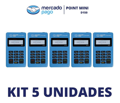 Imagem 1 de 1 de Kit 5 Máquinas De Cartões Point Mini D150 Mercado Pago