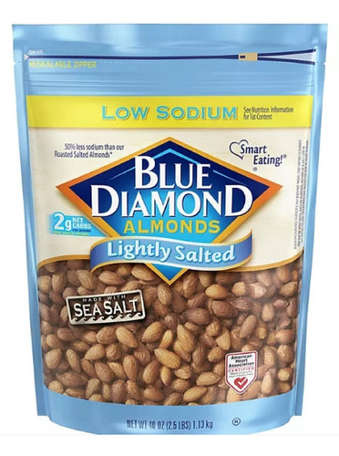 Blue Diamond Almonds Botana Almendras Bajo En Sodio 1.13kg