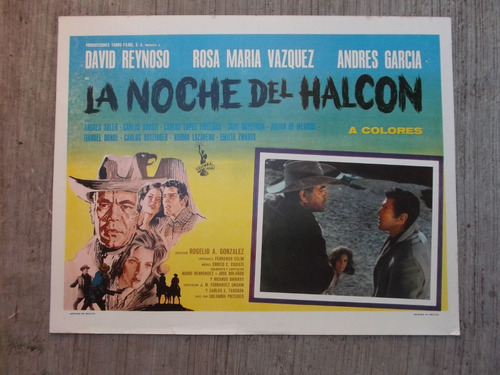 Vintage Lobby Card David Reynoso En La Noche Del Halcon