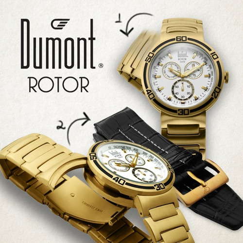 Relogio Masculino Dumont Rotor 2 Pulseiras Sk80005b Novo