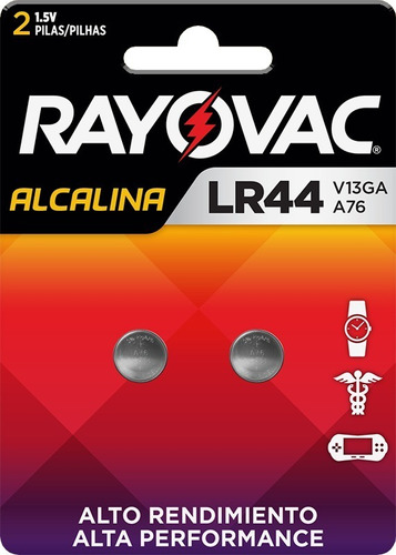 Pilha Eletronica Bateria 02 Und Rayovac Lr44 Dura V13ga