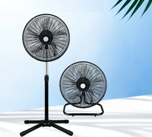Ventilador Pedestal Giratorio 3 En 1 Ajustable 5 Aspas 18 48 Cm 50 Hz / 60 Hz Negro Transparente Polipropileno 5