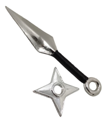 Naruto Shuriken Y Kunai Plastico Plateado Arma Ninja Juguete