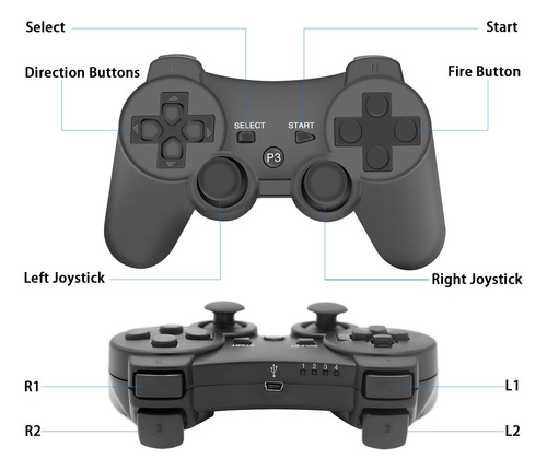 Controlador Inalámbrico Recargable Bluetooth Para Ps3
