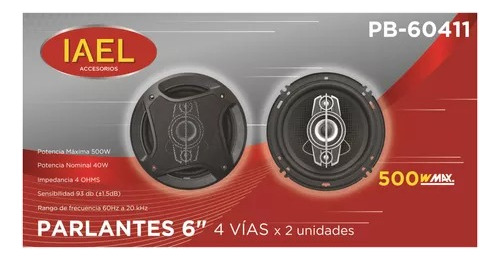 Parlantes Auto 6 Pulgadas 4 Vias 500w 40w Rms Iael