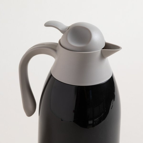Jarra Termica Plastica Negra Tapa Gris Ampolla De Vidrio