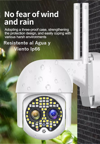 Imagen 6 de 9 de Camara Doble Lente Exterior Audio Wifi Gran Aumento+ 59 Leds