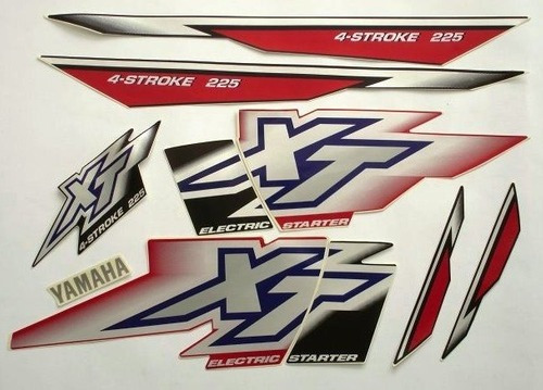 Kit Adesivo Jogo Faixas Yamaha Xt 225 2001 Vermelha