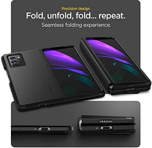Imagen 3 de 7 de Funda Spigen Tough Armor Para Galaxy Z Fold 2 Negro
