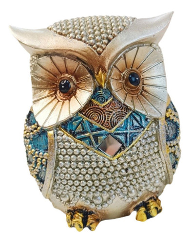 Q Estatua De Búho En Miniatura Figurina De Búho Plata
