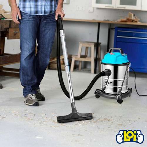 Imagen 4 de 6 de Aspiradora Industrial Nappo 1400w Acero 20l Agua Y Polvo Loi Color Acero inoxidable
