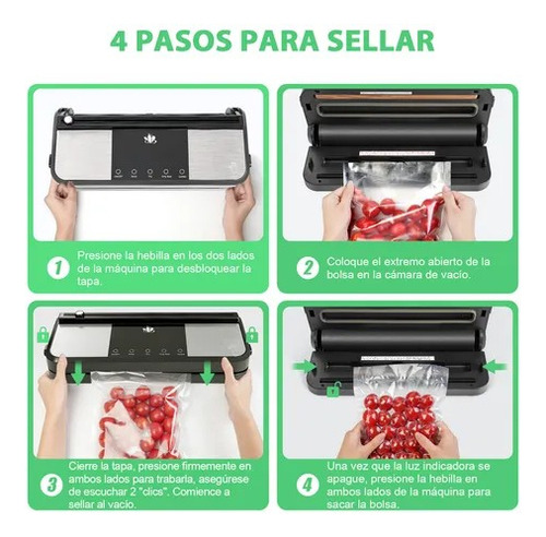 Cowin Sellador Al Vacío Recargable Inalámbrico Empacadora Al Vacío Conserva Alimentos Frescos hasta 8x Más, Sellado Doble, ¡Sellador de Vacío Portátil Saferell 8 en 1!