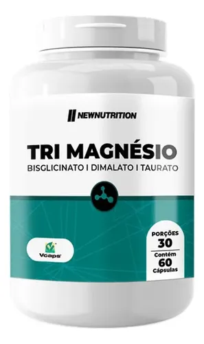 Tri Magnésio Dimalato Taurato Bisglicinato 60 Cápsulas Sabor Natu...