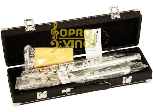 Flauta Transversal Prateada Schieffer Schf 001