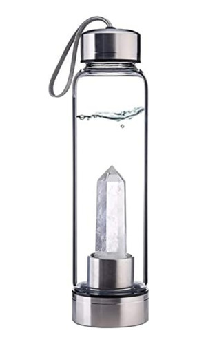 Termo Botella De Agua Con Cristales De Cuarzo + Estuche