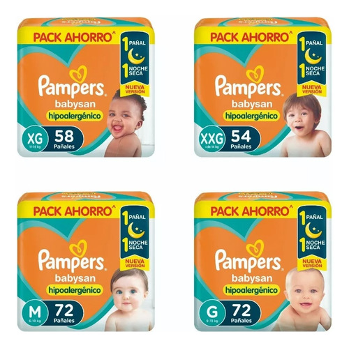 Pañales Pampers Babysan M / G / Xg / Xxg Pack Ahorro