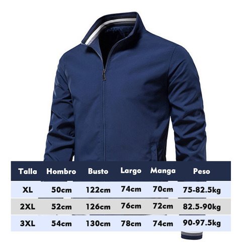 Chaqueta De Bomber Casual Para Hombre Con Cuello De Pie