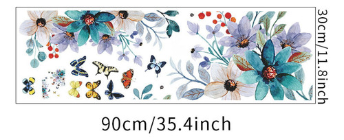 Adhesivo De Pared Con Diseño De Flores, Accesorio De