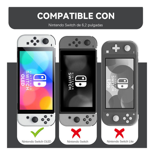 Cddgl Funda Protectora Compatible Carcasa Con Nintendo Switch Oled Funda Delgada Y Acoplable Para Consola Ns Y Controladores Protector De Pantalla De Cristal 2 Tapas De Agarre Mayoristas