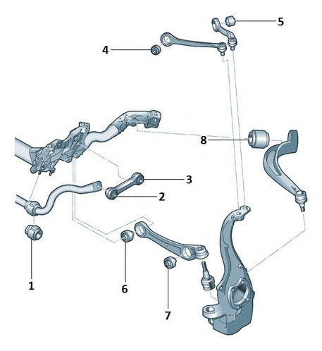 Bucha Braço Curvo Dianteira Sup Audi A7 3.0 2011-2013