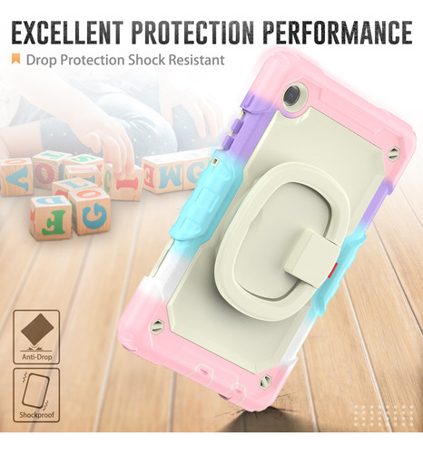 Funda Híbrida Con Función Atril Para Samsung Galaxy Tab A7 Lite 8.7 2021 Sm-t220 Sm-t225 Sm-t225n Sm-t227u Con 360