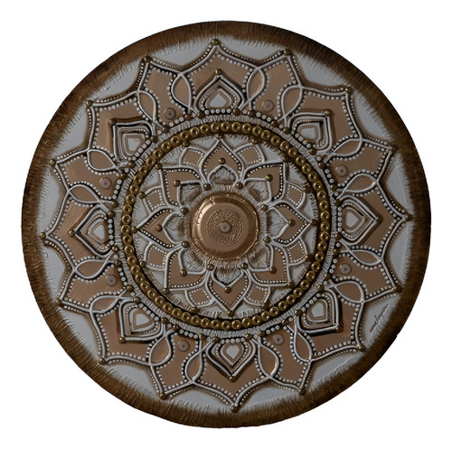 Cuadro Mandala Dorado 60 Cm Texturado Campoamor Deco