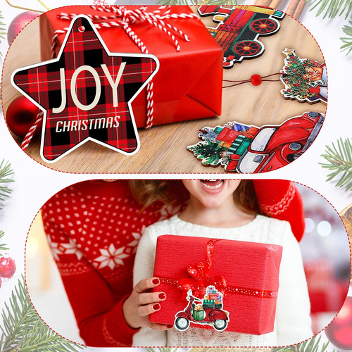 Maitys 16 Piezas Adornos De Camión Rojo Navidad De Navidad
