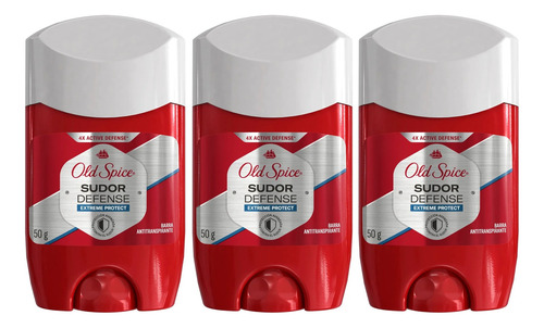 3 Antitranspirante En Barra Old Spice Sudor Defense 50g