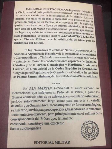 San Martín 1824-1850 Círculo Militar (Usado)