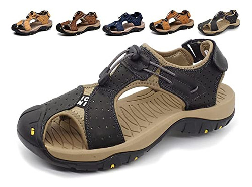 Asifn Men's Outdoor Hiking Leather Sandals B082xqyjhj_080424