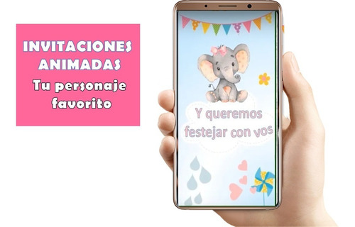 Video Invitación Elefante, Baby Shower, Primer Añito