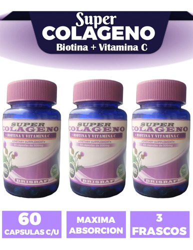 Colageno+ Biotina+ Vitamina C 3 Fra - Unidad a $534