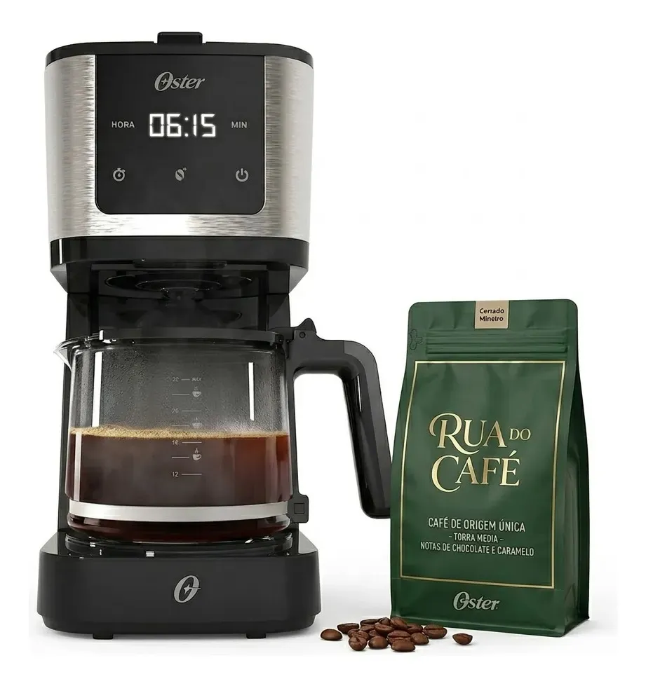 Cafeteira Oster Elétrica Programável Digital + Pacote Café Especial