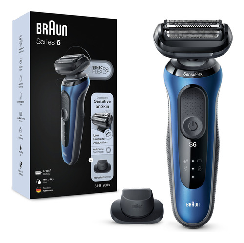 Máquina De Afeitar Eléctrica Hombre, Braun Series 6 6020s Color Azul