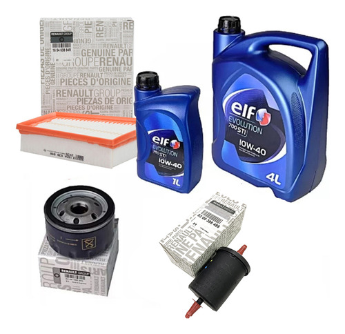 Kit Filtros + 5l Aceite Elf 10w40 Renault Fluence Gt F4r 2.0