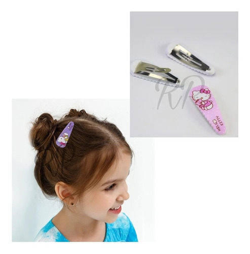 Set De Pinzas, Pinches Para El Pelo Hello Kitty, X 4unidades