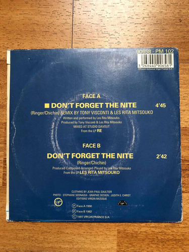 Les Rita Mitsouko Dont Forget The Nite Vinilo 1982 (Usado)