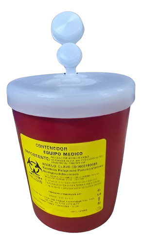 Contenedor Residuos Peligrosos Punzocortantes 1 Litro Rojo Rojo