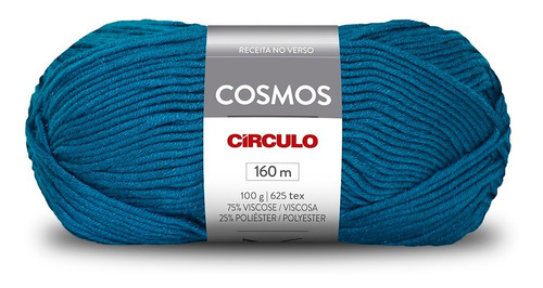 Novelo de lã Circulo S/a COSMOS tricô e crochê, blusas, mantas, cachecol cor 5169 - azul sereia de 100g por unidade de 1 unidades