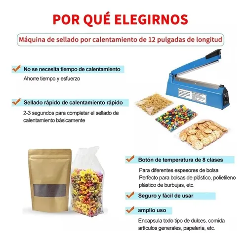 Selladora De Bolsas Plásticas,termosellado A Presión Manual